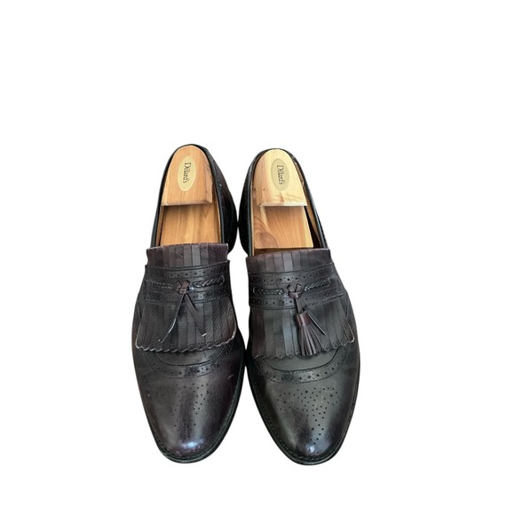 Allen Edmonds Bradenton Loafers Shoes Burgundy Leather Kiltie US Size 10E Wide - Picture 2 of 7